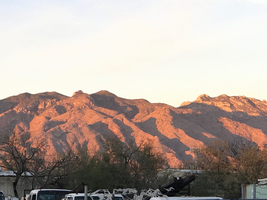 Catalina mountains at sunset